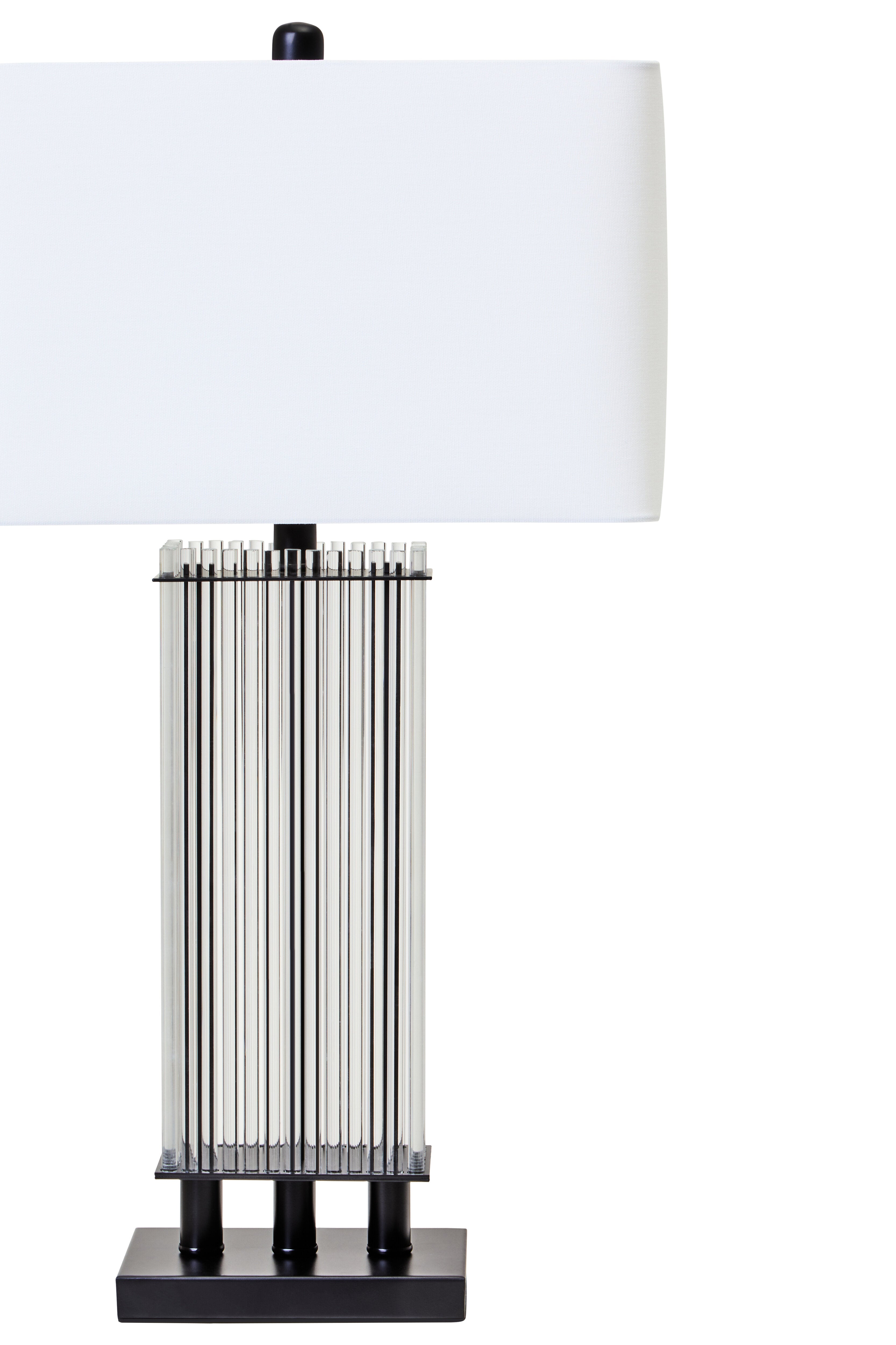 Allegra Clear Glass Table Lamp With Matte Black Base